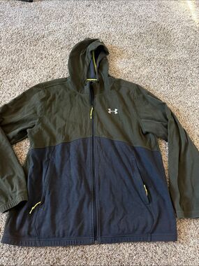 Under Armour Olive & black Full-Zip Hooded Performance Jacket